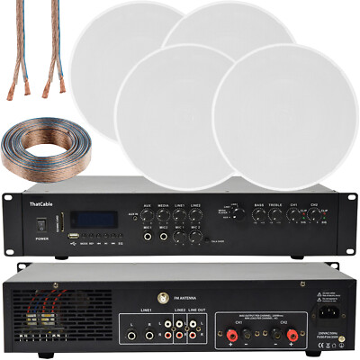 400W Bluetooth Soundsystem 4x 6,5 Slim Decke Lautsprecher Kanal HiFi Verstärker