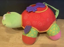 LAMAZE TURTLE plush Drum toy w teether drumstick Legs Play Different Tunes