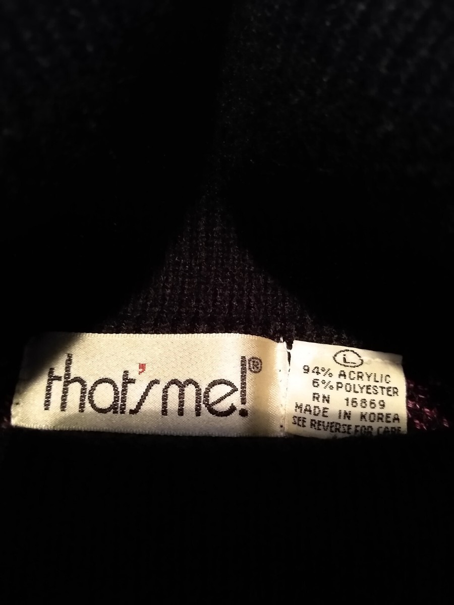 Vintage Women's Large Sweater Floral Roses Pink/Black Knit Retro