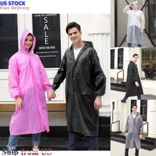 Unisex Adult Waterproof Raincoat Rain Coat Hooded Jacket Poncho Rainwear Camping