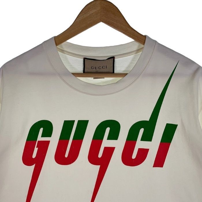 グッチ Tシャツ メンズ ブレード 565806 XJAZY ホワイト サイズS GUCCI Authentic White Blade Print Tshirt Size M (565806