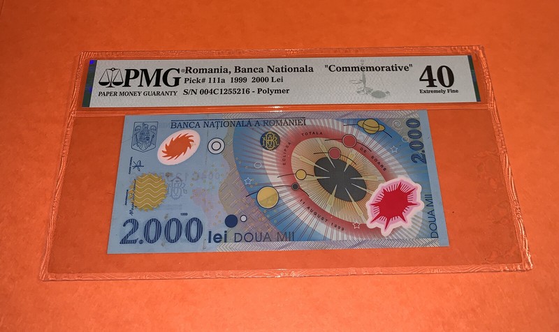 PMG Romania, Banca Nationala "Commemorative" 2000 Lei Banknote 1999 p111a XF40