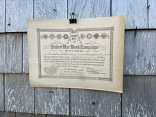Antique WWI 1918 Victory Boys United War Work Campaign Homefront Certificate