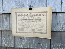 Antique WWI 1918 Victory Boys United War Work Campaign Homefront Certificate