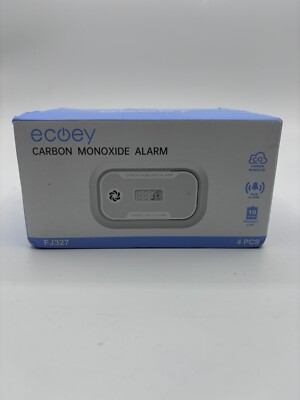 4-Pack Ecoey Carbon Monoxide Alarm w/ LCD Screen Battery Powered CO Detector