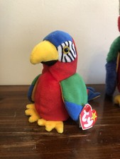Rare Ty 4197 Beanie Baby Jabber The Parrot Tropical Bird