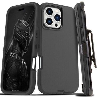 Shockproof Case For iPhone 16 15 14 Plus 13 12 Pro Max Rugged Case + Belt Clip