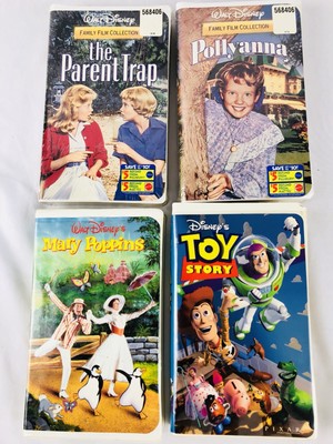 Lot - 4 Disney VHS 2 New 2 Used Mary Poppins Toy Story The Parent Trap Pollyanna