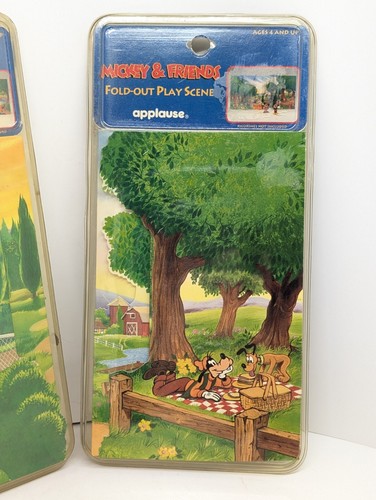2 Vintage Walt Disney MICKEY & FRIENDS Fold Out Play Scene applause USA - Picture 2 of 6