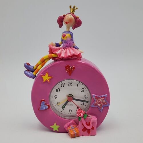 Little Princess 5.5 Inch Colorful Whimsical Battery Alarm Clock Tested Works