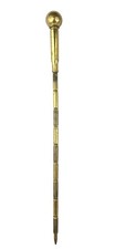 Vtg WWI Trench Art Brass Shell Casing Swagger Stick Cane Military Bullets 22"