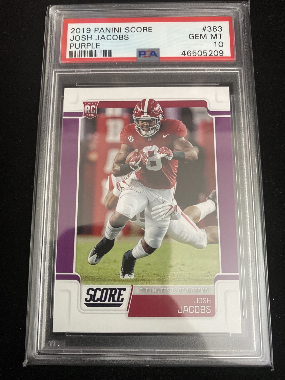 Josh Jacobs Panini Score #383 Purple