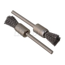 2pcs Silver Pen Shape 8MM End Brushes Steel Wire Brush 1/8" Shank