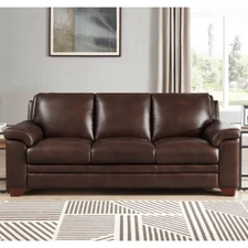 Hydeline Magnum Top Grain Leather Sofa Couch, Memory Foam and Springs Seating