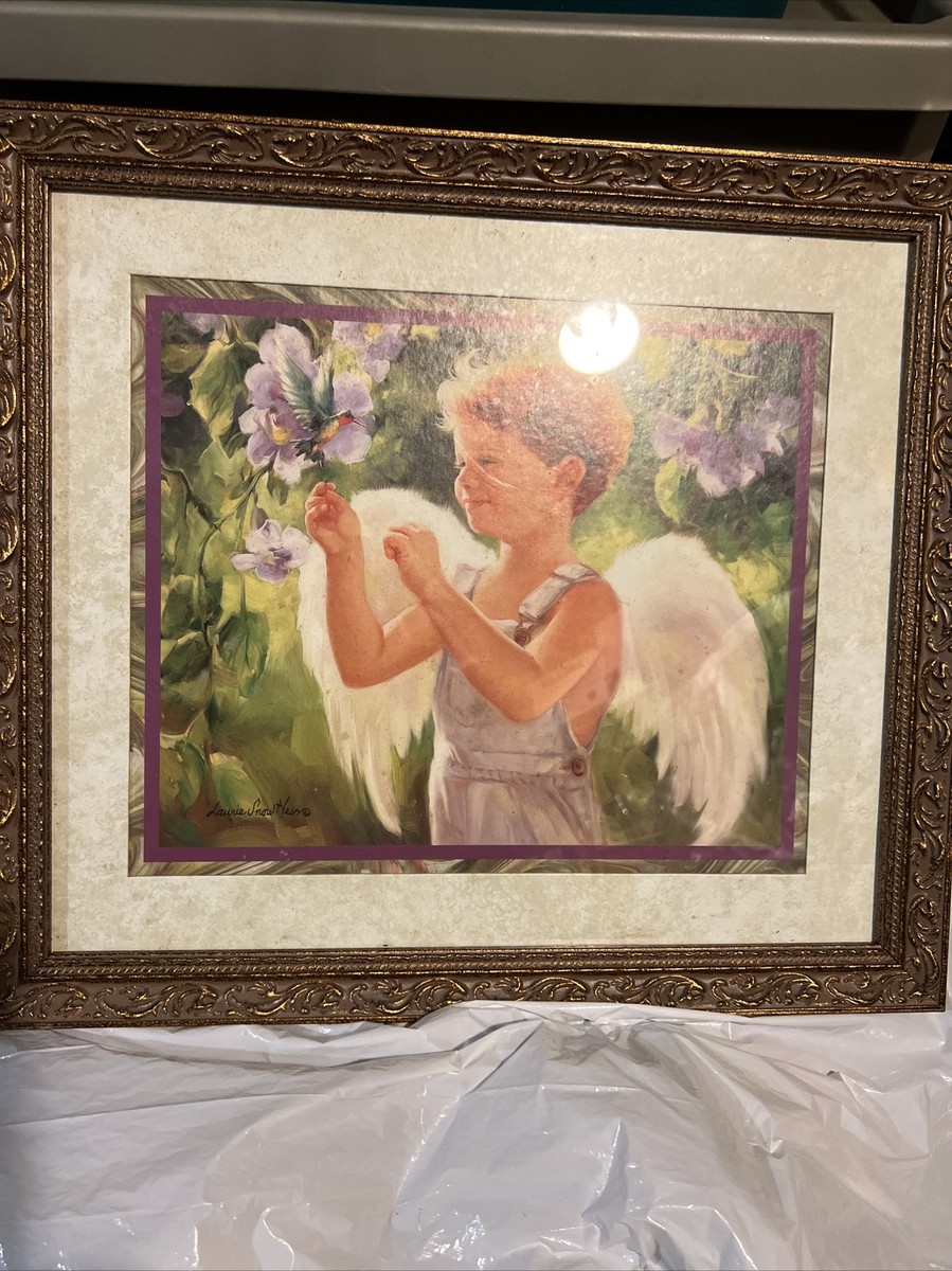 Home Interiors Girl Angel Picture boy angel w/humming | eBay