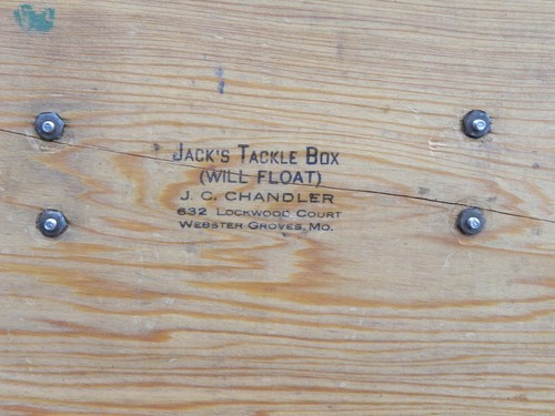 VINTAGE / Antique Wood / Wooden Jack's Tackle Box (Will Float) J.C. Chandler - Picture 9 of 15