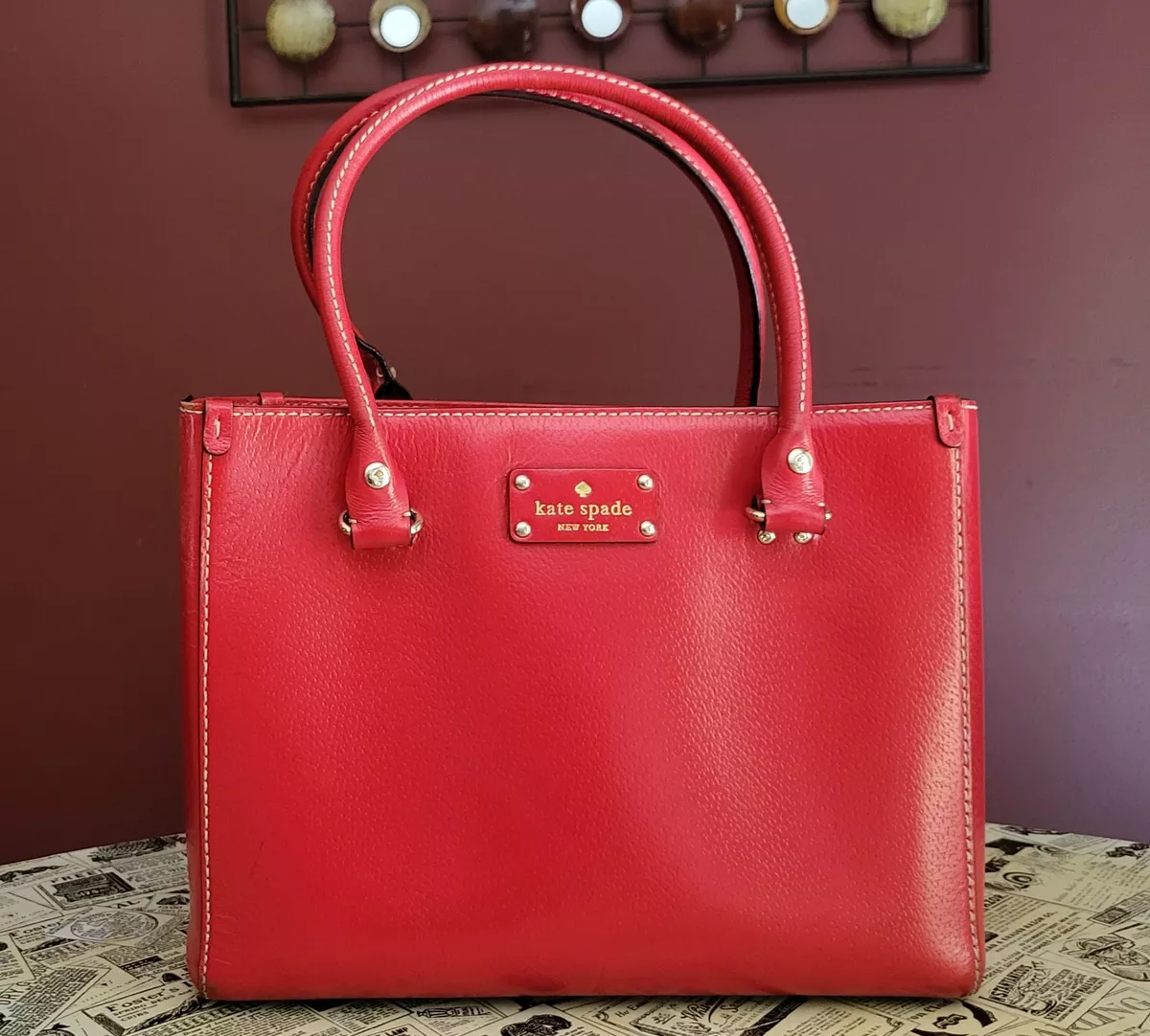 Kate Spade Sam Icon Spazzolato Leather Mini Hobo Bag in Red | Lyst