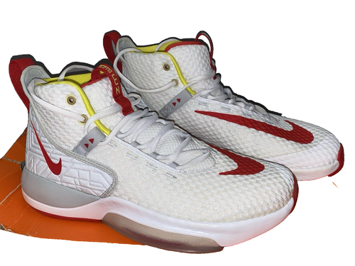 Nike Zoom Rize Sneakers/Basketball Shoes BQ5467-100 Men's Size 11.5 "White/Red"