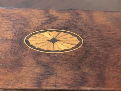 Antique Inlaid Work Box Satinwood & Mahogany Sewing Valuables - Picture 3 of 18