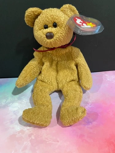VTG 1996 Ty Beanie Baby Curly the Bear (Tush Tag Date 1993) NMWT