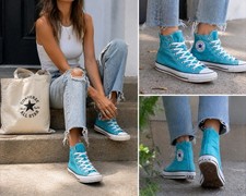 Converse Chuck Taylor All Star High Top Turquoise Blue Sneakers Women 7 Men 5