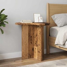 VidaXL Side Table 2 Pcs Old Wood Dia 39 X 38 Cm Engineered Wood