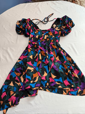 Show Me Your MuMu Floral Geometric Puff Short Sleeve Danielle Mini Dress Size XS