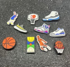 Lot of 11 Croc Charms NBA Basketball High Tops Shoes Hoops W3
