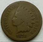 US 1878 Indian Head Cent  **