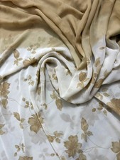 Indian Saree Dress Women Wrap Beige Sewing Sari Printed Vintage Dress Used 5YD