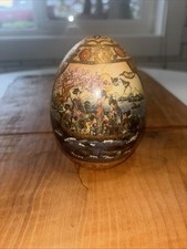 Vintage Japanese Porcelain Egg Satsuma Moriage, Hand Painted,