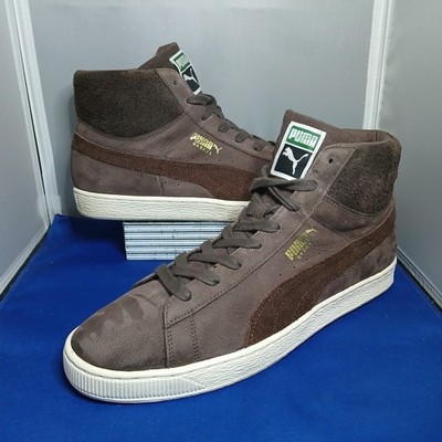 Puma Basket Classic Mid 357214 02 Sneakers Shoes Brown Suede Mens Size 12