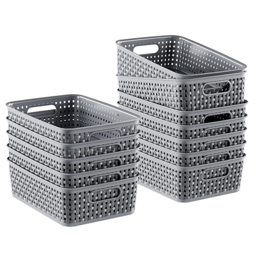 12 Pack Plastic Storage Baskets, Small Baskets for Organizing, Plastic Storag...