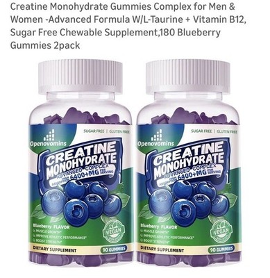 Openovomins Creatine Monohydrate Advanced Complex Blueberry Exp 11/26. 2 Pk Q1