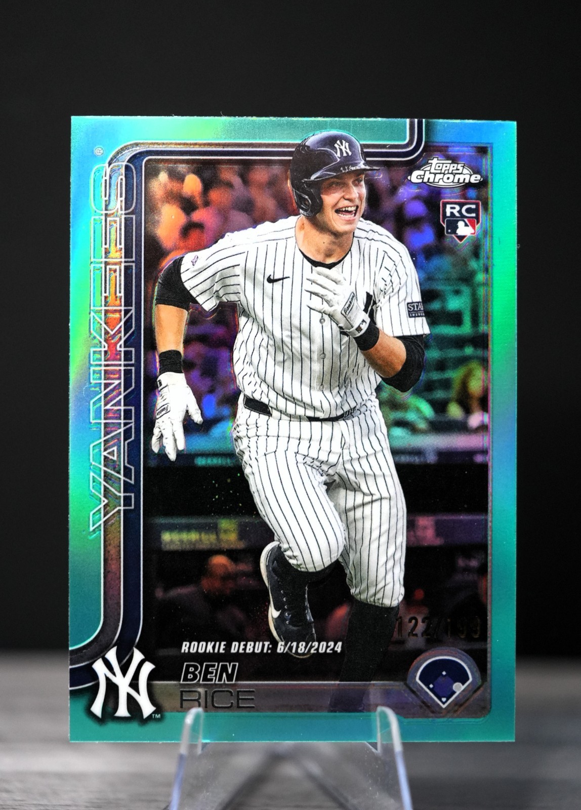 2025 Topps Chrome Update #USC138 Ben Rice Rookie Aqua Refractor 122/199 NYY
