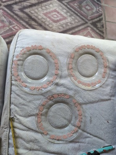 Vintage 3 Pink Gooseberry Bread /Dessert Plates  By Anchor Hocking