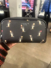 coach Small Travel Kit With Penguin Print CCP95 coated canvas/Gunmetal/Black Mul