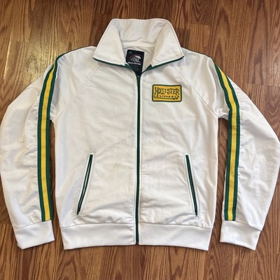 Y2K Vintage Hollister California Men's Patch Track Jacket Size M Retro White