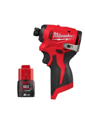 Milwaukee M12BLIDRC-0 12V Brushless Kompakt Schlagschrauber nur Gehäuse + 1X 2,0Ah
