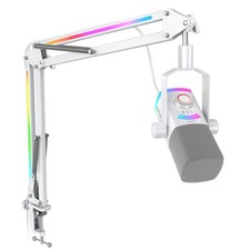 Streaming Microphone Kit XLR USB RGB Boom Arm Stand AM8PROTW White FIFINE Gaming