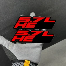 2x Red black 5.7 hemi Emblems 5.7 hemi Side Fender Badge 3D for 5.7 Emblem