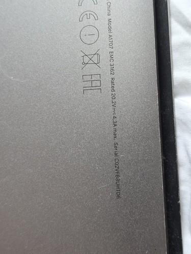 A1707 Macbook PRO 15 2017 I7/16GB Ram/512Ssd - Defekt But Functional. - Afbeelding 11 van 14