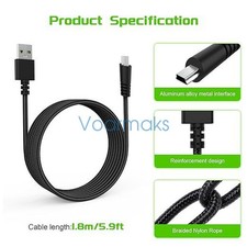 Charging Cable for Razer BlackWidowTE Chrome v2TKL Keyboard USB