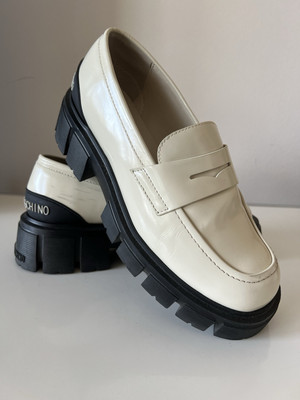 Love Moschino, Loafer, Offwhite/ Schwarz, Damen, Gr. 41