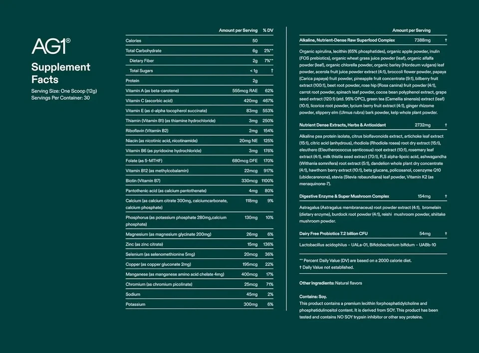 Bolsas genuinas AG1 Athletic Greens suministro para 30 días PowderPouch 12,7 oz 360 g Foto 4 de 4