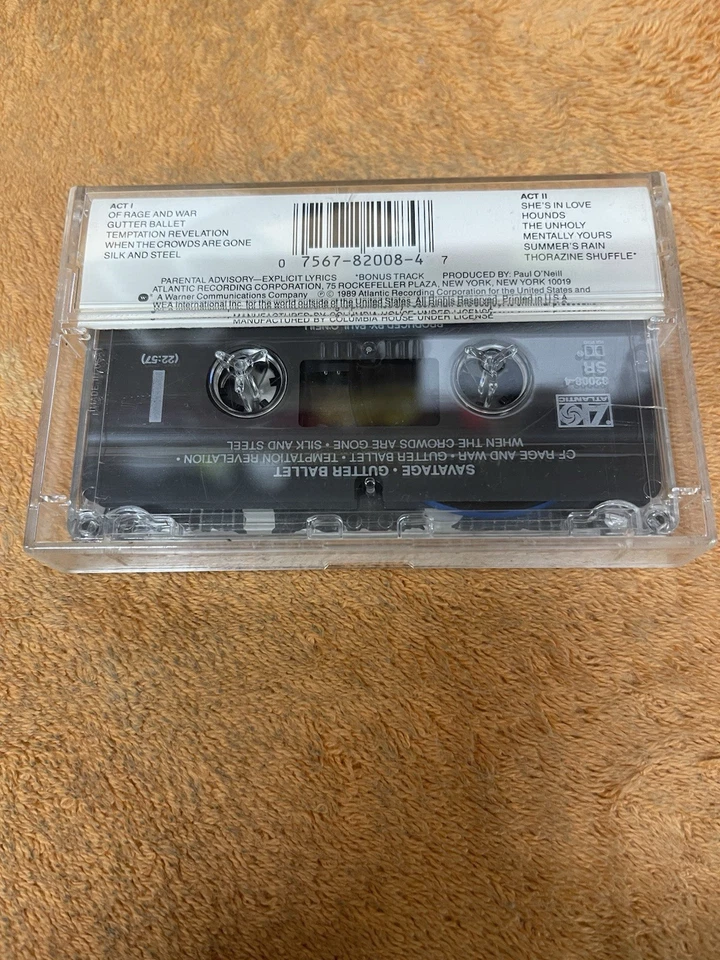 Savatage~Gutter Ballet Cassette~89 ATLANTIC~82008-4~SRC PRESSING~PLAYS EX~NM - Image 3 of 4