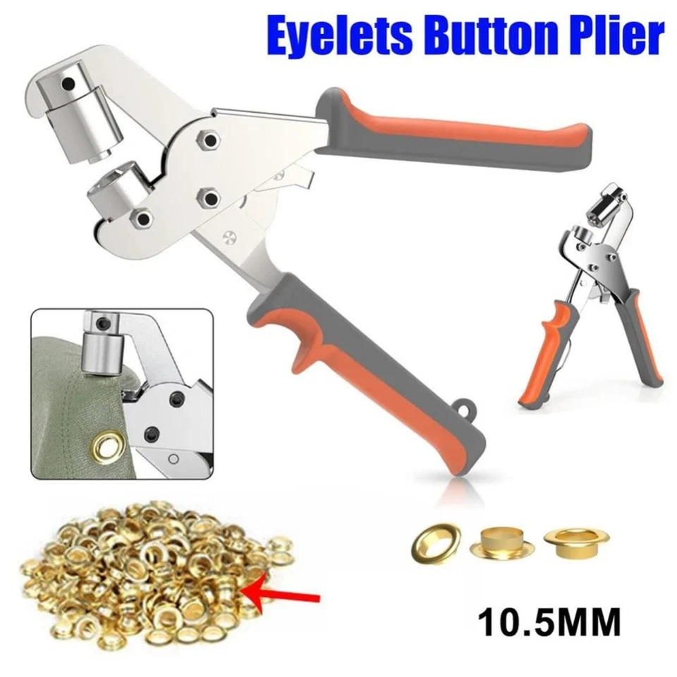 Heavy Duty Grommet Tool Kit Eyelet Hole Puncher Pliers Grommets Press Set 10.5mm - image 2 of 4