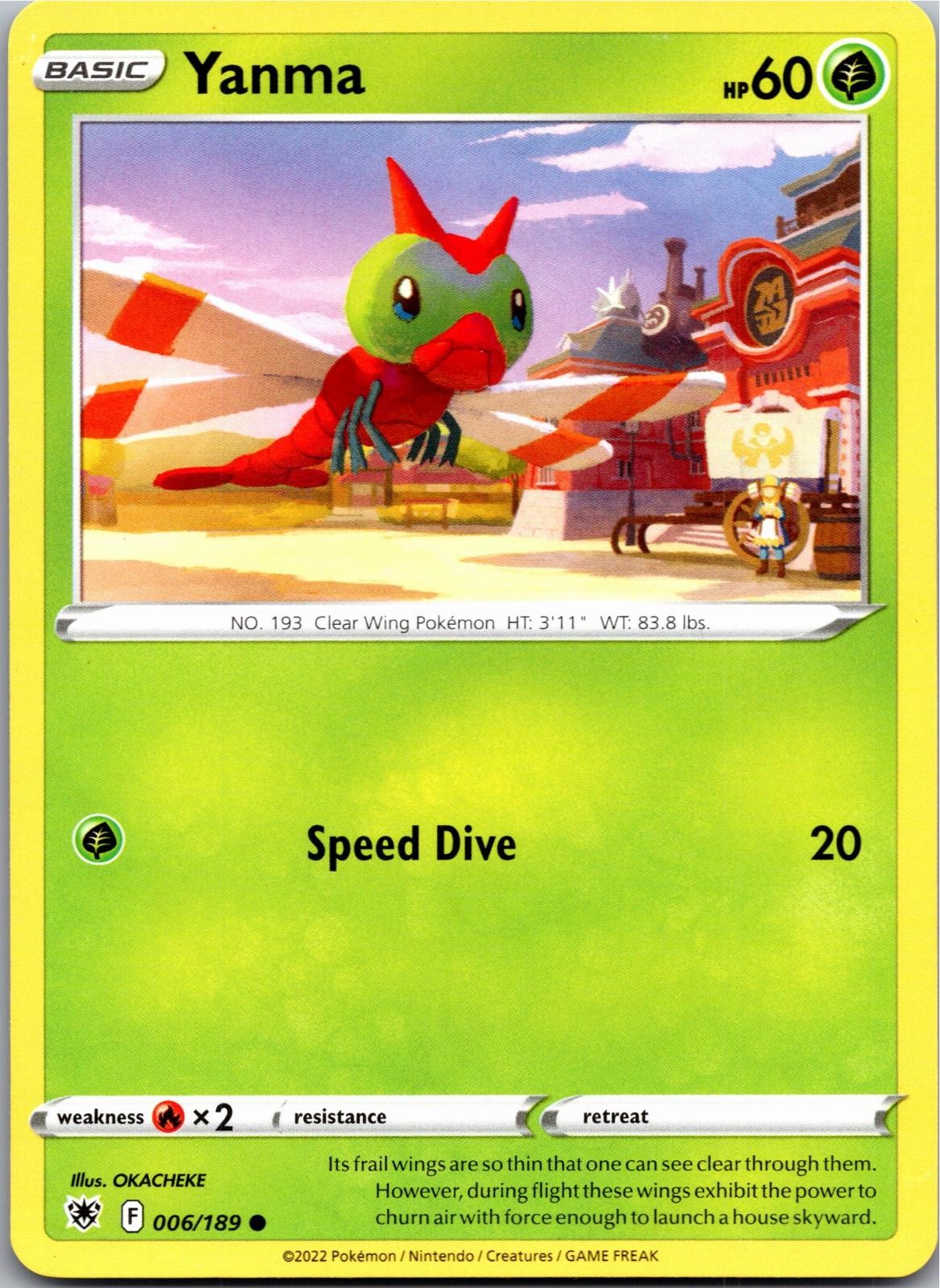 Yanma 006/189 Common Astral Radiance Pokemon Near Mint