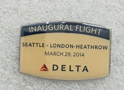 DELTA AIRLINES INAUGURAL FLIGHT SEATTLE TO LONDON- HEATHROW  PIN