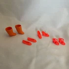 Vintage 4 pairs of orange Barbie shoes, boots, flats, pumps, sandals